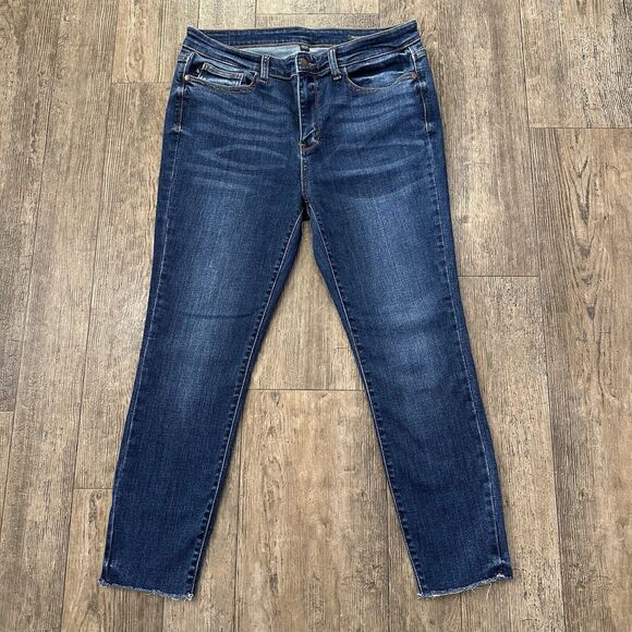 Judy Blue SKINNY FIT Size 13/31 High Rise Raw Hem Jeans Denim Pants 33x25.5 - Picture 8 of 12